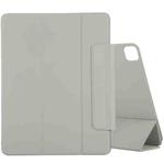 For iPad Pro 11 2022 / 2021 / iPad Pro 11 inch 2020 / Pro 11 2018 / Air 2020 10.9 Horizontal Flip Ultra-thin Double-sided Clip Active Buckle Magnetic PU Leather Tablet Case With Three-folding Holder & Sleep / Wake-up Function(Grey)