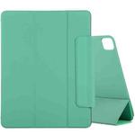 For iPad Pro 11 (2021) / iPad Pro 11 inch (2020) / Pro 11 2018 / Air 2020 10.9 Horizontal Flip Ultra-thin Double-sided Clip Active Buckle Magnetic PU Leather Tablet Case With Three-folding Holder & Sleep / Wake-up Function(Grass Green)
