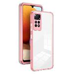 For Xiaomi Redmi Note 12 Pro 4G 3 in 1 Clear TPU Color PC Frame Phone Case(Pink)