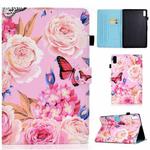 For Lenovo Tab P11 Gen 2 Sewing Thread Horizontal Painted Tablet Leather Case(Flower Butterfly)