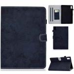 For Lenovo Tab M9 Marble Style Cloth Texture PU Tablet Protective Case(Dark Blue)