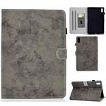 For Lenovo Tab M9 Marble Style Cloth Texture PU Tablet Protective Case(Grey)