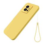 Pure Color Liquid Silicone Shockproof Phone Case for vivo Y75 5G / Y55 5G / T1 5G Indian / Y33s 5G / Y30 5G / Y55s 5G(Yellow)