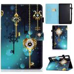 For Lenovo Tab P11 Pro Gen 2 Sewing Thread Horizontal Painted Tablet Leather Case(Antique Clock)