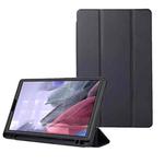 For Samsung Galaxy Tab A7 Lite Solid Color 3-folding Leather Tablet Case(Dark Blue)