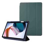 For Xiaomi Redmi Pad 10.61 Solid Color 3-folding Leather Tablet Case(Dark Green)