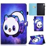 For Lenovo Tab M9 Sewing Thread Horizontal Painted Tablet Leather Case(Star Panda)