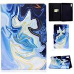 For Lenovo Tab M9 Colored Drawing Horizontal Flip Tablet Leather Case(Blue Marble)