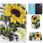 For Lenovo Tab P11 Gen 2 Sewing Thread Horizontal Painted Tablet Leather Case(Sun Flower)