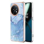 For OnePlus 11 Electroplating Marble Dual-side IMD Phone Case(Blue 018)