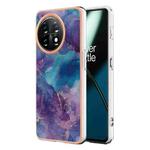 For OnePlus 11 Electroplating Marble Dual-side IMD Phone Case(Purple 016)