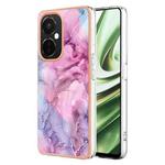 For OnePlus Nord CE 3 5G Electroplating Marble Dual-side IMD Phone Case(Pink 013)