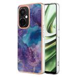 For OnePlus Nord CE 3 5G Electroplating Marble Dual-side IMD Phone Case(Purple 016)