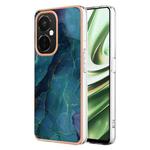 For OnePlus Nord CE 3 5G Electroplating Marble Dual-side IMD Phone Case(Green 017)