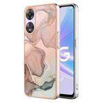 For OPPO A78/A58 Electroplating Marble Dual-side IMD Phone Case(Rose Gold 015)