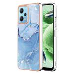 Electroplating Marble Dual-side IMD Phone Case For Xiaomi Redmi Note 12 5G Global/Note 12 5G China/Poco X5 5G(Blue 018)