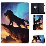 For Lenovo Tab P11 Pro Gen 2 Colored Drawing Horizontal Flip Tablet Leather Case(Lion)