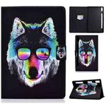 For Lenovo Tab P11 Pro Gen 2 Colored Drawing Horizontal Flip Tablet Leather Case(Glasses Wolf)
