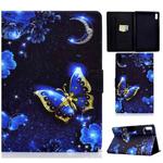 For Lenovo Tab M9 Colored Drawing Horizontal Flip Tablet Leather Case(Blue Butterfly)