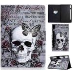 For Lenovo Tab P11 Pro Gen 2 Colored Drawing Horizontal Flip Tablet Leather Case(Skull)