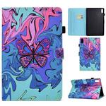 For Lenovo Tab M9 Sewing Thread Horizontal Painted Tablet Leather Case(Little Butterfly)