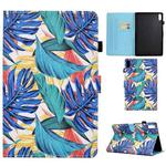 For Lenovo Tab P11 Gen 2 Sewing Thread Horizontal Painted Tablet Leather Case(Leaf)