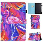 For Lenovo Tab P11 Pro Gen 2 Sewing Thread Horizontal Painted Tablet Leather Case(Flamingo)