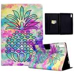 For Lenovo Tab M9 Colored Drawing Horizontal Flip Tablet Leather Case(Colored Pineapple)