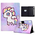 For Lenovo Tab P11 Pro Gen 2 Colored Drawing Horizontal Flip Tablet Leather Case(Colored Pony)