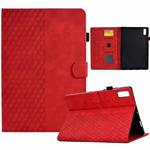 For Lenovo Tab M9 Rhombus Embossed Leather Tablet Case(Red)