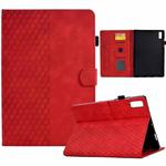 For Lenovo Tab P11 Gen 2 Rhombus Embossed Leather Tablet Case(Red)