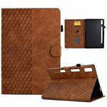 For Lenovo Tab P11 Pro Gen 2 Rhombus Embossed Leather Tablet Case(Brown)