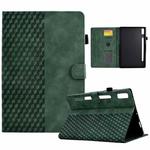 For Lenovo Tab P11 Pro Gen 2 Rhombus Embossed Leather Tablet Case(Green)