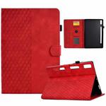 For Lenovo Tab P11 Pro Gen 2 Rhombus Embossed Leather Tablet Case(Red)