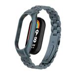 For Xiaomi Mi Band 8 Integrated Metal Case + Three-bead Watch Band(Titanium Gray)