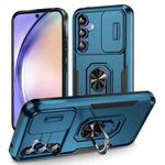 For Samsung Galaxy A54 5G Pioneer Armor Sliding Camshield Phone Case(Blue)