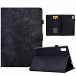 For Lenovo Tab M9 Peony Butterfly Embossed Leather Tablet Case(Black)