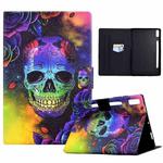 For Lenovo Tab P11 Pro Gen 2 Coloured Drawing Leather Tablet Case(Skull)