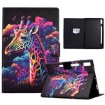 For Lenovo Tab P11 Pro Gen 2 Coloured Drawing Leather Tablet Case(Giraffe)