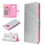 For Samsung Galaxy Note 9 Glitter Powder Horizontal Flip Leather Case with Card Slots & Holder & Photo Frame & Wallet(Silver)