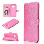 For Samsung Galaxy Note 9 Glitter Powder Horizontal Flip Leather Case with Card Slots & Holder & Photo Frame & Wallet(Pink)