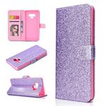 For Samsung Galaxy Note 9 Glitter Powder Horizontal Flip Leather Case with Card Slots & Holder & Photo Frame & Wallet(Purple)