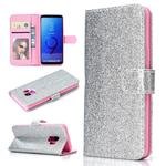 For Samsung Galaxy S9 Glitter Powder Horizontal Flip Leather Case with Card Slots & Holder & Photo Frame & Wallet(Silver)