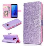 For Samsung Galaxy S9 Glitter Powder Horizontal Flip Leather Case with Card Slots & Holder & Photo Frame & Wallet(Purple)