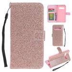 For Samsung Galaxy S10 Glitter Powder Horizontal Flip Leather Case with Card Slots & Holder & Photo Frame & Wallet(Rose Gold)