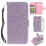 For Samsung Galaxy S10 5G Glitter Powder Horizontal Flip Leather Case with Card Slots & Holder & Photo Frame & Wallet(Purple)
