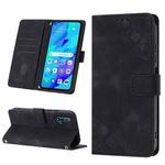For Huawei nova 5T / Honor 20 Skin-feel Embossed Leather Phone Case(Black)