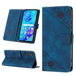 For Huawei nova 5T / Honor 20 Skin-feel Embossed Leather Phone Case(Blue)