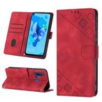 For Huawei P20 lite 2019 / nova 5i Skin-feel Embossed Leather Phone Case(Red)