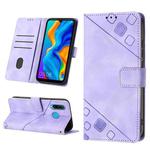 For Huawei P30 lite Skin-feel Embossed Leather Phone Case(Light Purple)